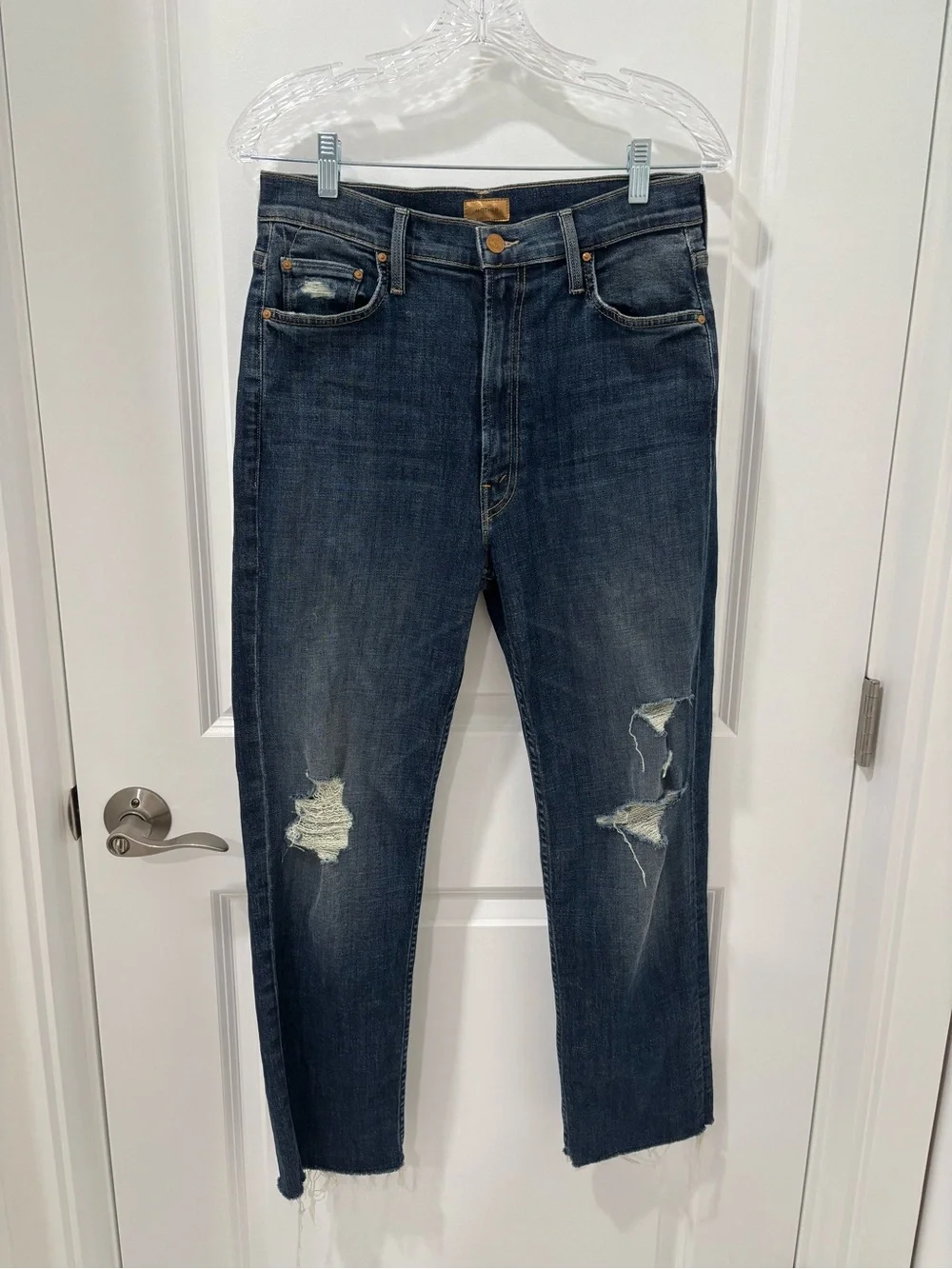 MOTHER High Waisted Rider Ankle Fray in Wicked Wildflower Size 30